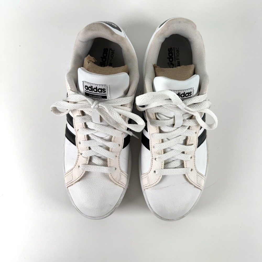 Adidas‎ Cloudfoam Advantage Women's White Black Stripes Sneakers Size 9.5 - Picture 12 of 16